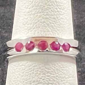 Ruby 5-Stone Sterling Silver Ring